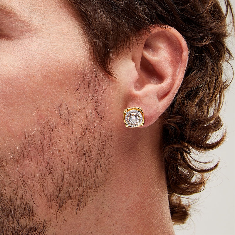 Previously Owned - 1.70 CT. T.W. Certified Lab-Grown Diamond Cushion-Shaped Stud Earrings in 10K Gold (F/SI2)