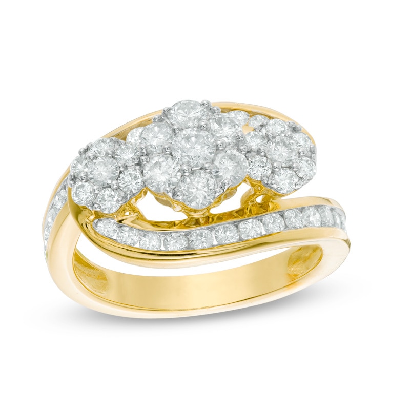 Previously Owned - 1.50 CT. T.W. Diamond Composite Bypass Ring in 14K Gold