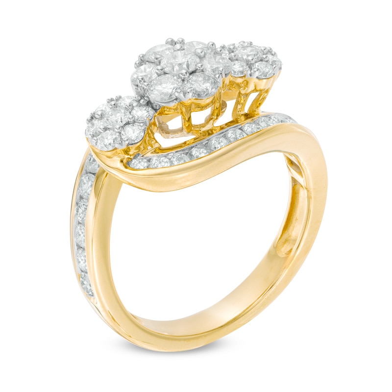 Previously Owned - 1.50 CT. T.W. Diamond Composite Bypass Ring in 14K Gold