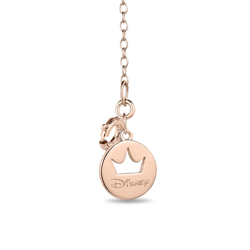 Previously Owned - Enchanted Disney Belle 0.085 CT. T.W. Diamond Rose Pendant in 10K Rose Gold - 19"
