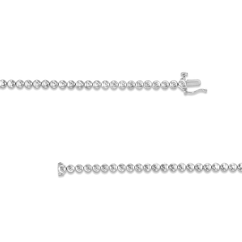 Previously Owned - 0.30 CT. T.W. Diamond Cushion-Shaped Frame Alternating Necklace in Sterling Silver - 17"