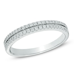 Previously Owned - 0.25 CT. T.W. Diamond Double Row Band in 14K White Gold