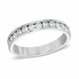 Previously Owned - 0.50 CT. T.W. Certified Colourless Diamond Band in 18K White Gold (E/I1)