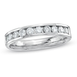 Previously Owned - 0.50 CT. T.W. Canadian Certified Diamond Channel Band in 14K White Gold (I/I2)