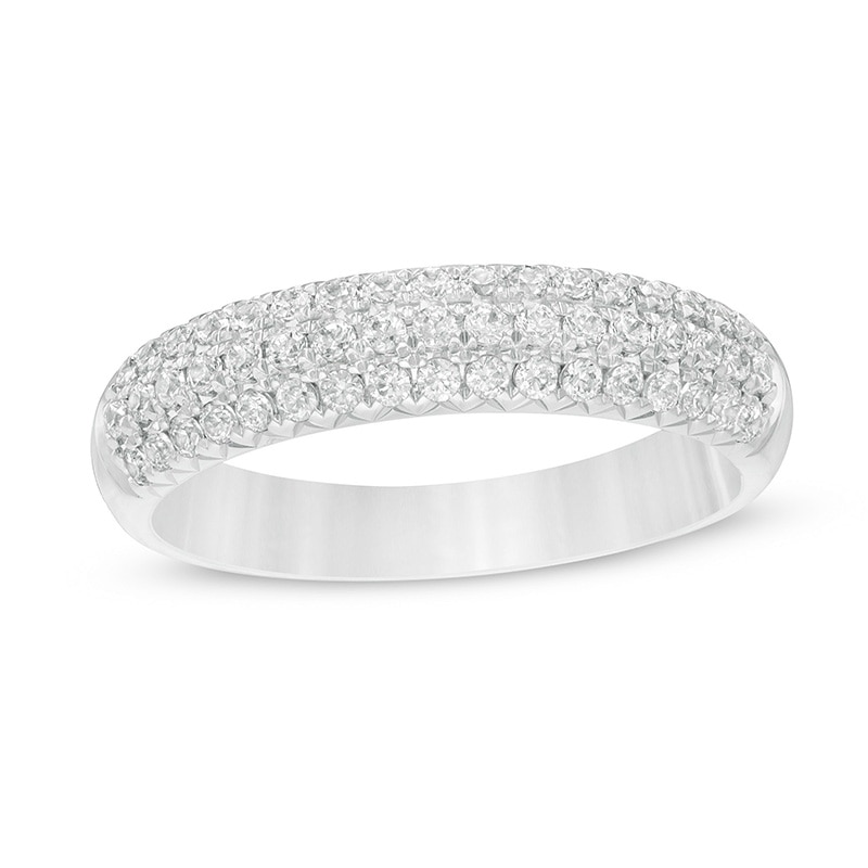 Previously Owned - 0.50 CT. T.W. Certified Diamond Band in 14K White Gold (I/SI2)