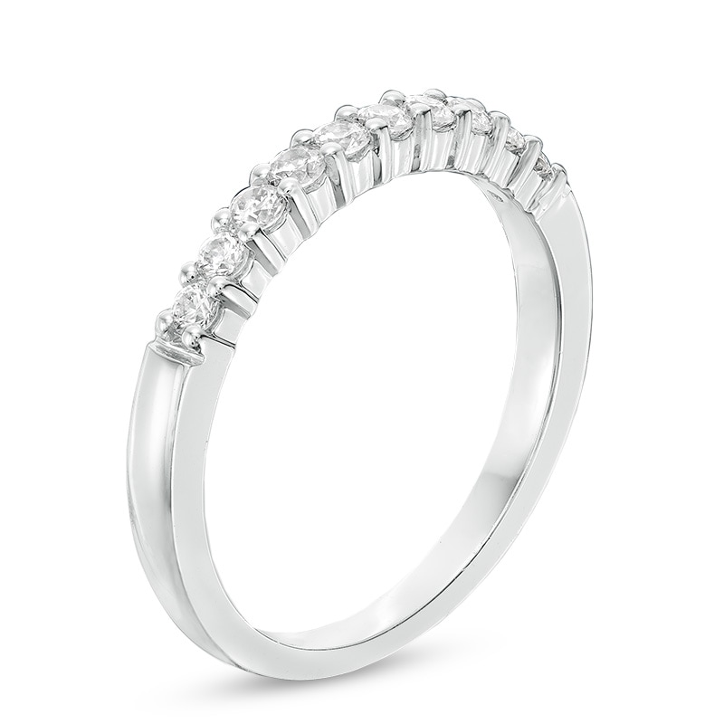 Previously Owned - 0.33 CT. T.W. Canadian Certified Diamond Ten Stone Anniversary Band in 14K White Gold (I/I2)