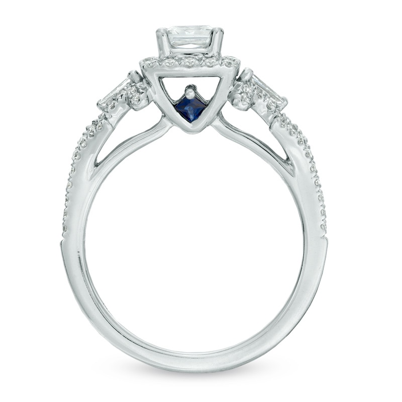 Previously Owned - Vera Wang Love Collection 0.95 CT. T.W. Princess-Cut Diamond Frame Engagement Ring in 14K White Gold