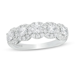 Previously Owned - Kleinfeld® 1.20 CT. T.W. Oval Diamond Frame Five Stone Ring in 14K White Gold