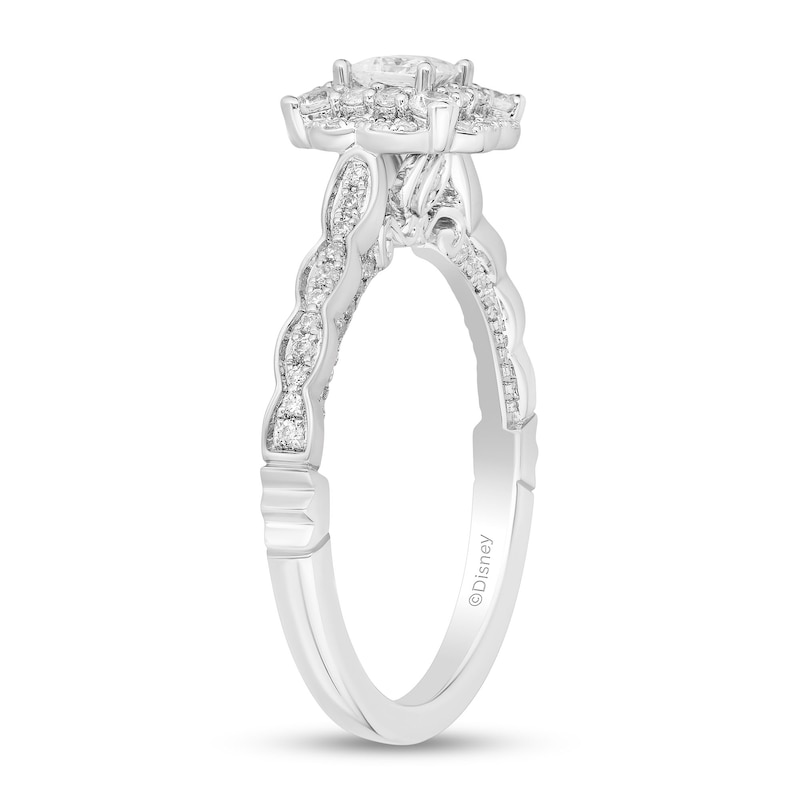 Previously Owned - Enchanted Disney Cinderella  0.69 CT. T.W. Multi-Diamond Framed Engagement Ring in 14K White Gold