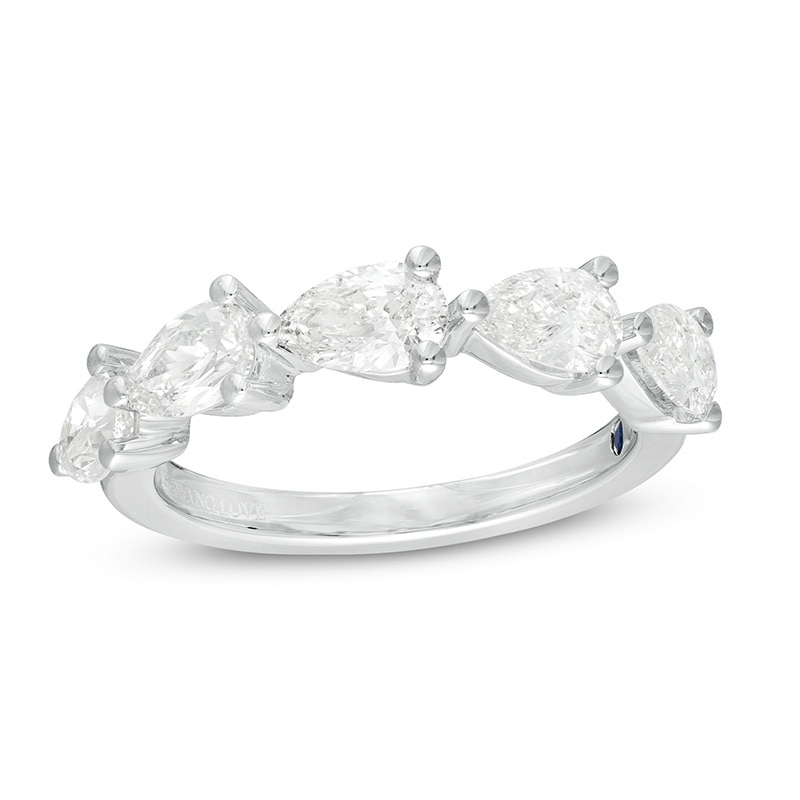 Previously Owned - Vera Wang Love Collection 1.45 CT. T.W. Certified Pear-Shaped Diamond Anniversary Band in 14K White Gold (I/SI2)