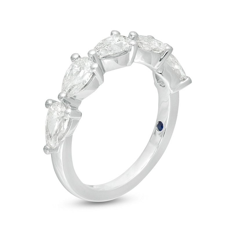 Previously Owned - Vera Wang Love Collection 1.45 CT. T.W. Certified Pear-Shaped Diamond Anniversary Band in 14K White Gold (I/SI2)