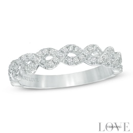 Previously Owned - Vera Wang Love Collection 0.23 CT. T.W. Diamond Braided Band in 14K White Gold