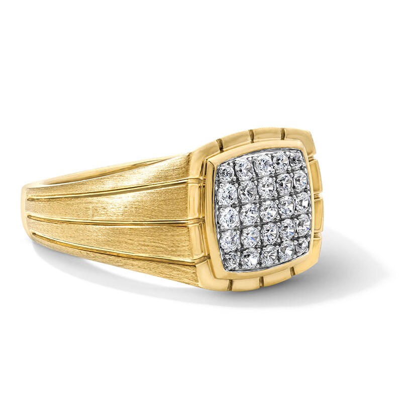 Previously Owned - 0.50 CT. T.W. Certified Lab-Grown Multi-Diamond Ring in Sterling Silver with 14K Yellow Gold Plate (F/SI2)