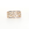 0.50 CT. T.W. Round and Baguette Diamond Swirl Band in 10K Gold