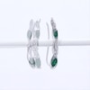 Marquise Lab-Created Emerald Twist Crawler Earrings in Sterling Silver
