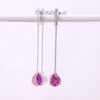 Pear-Shaped Lab-Created Pink and White Sapphire Drop Earrings in Sterling Silver