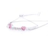 6.0mm Heart-Shaped Lab-Created Ruby and Diamond Accent Bolo Bracelet in Sterling Silver - 9.5"