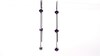 Amethyst Three Stone Station Threader Earrings in Sterling Silver