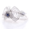 Marquise Lab-Created White and Blue Sapphire Frame Engagement Ring in Sterling Silver