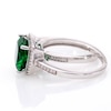 9.0mm Cushion-Cut Lab-Created Emerald and 0.18 CT. T.W. Diamond Frame Bridal Set in 10K White Gold