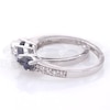 4.5mm Lab-Created Blue and White Sapphire Three Stone Bridal Set in Sterling Silver