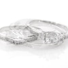 5.4mm Lab-Created White Sapphire Three Stone Bridal Set in 10K White Gold