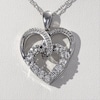 Lab-Created White Sapphire Double Heart Pendant in Sterling Silver