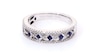 Vera Wang Love Collection Princess-Cut Blue Sapphire and 0.18 CT. T.W. Diamond Band in 14K White Gold