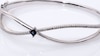 Vera Wang Love Collection Princess-Cut Blue Sapphire and 0.37 CT. T.W. Diamond Bangle in Sterling Silver - 7.5"