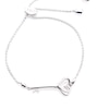 Vera Wang Love Collection 0.07 CT. T.W. Diamond Heart-Top Key Bolo Bracelet in Sterling Silver - 8.5"
