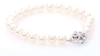Vera Wang Love Collection 6.5-7.0mm Freshwater Cultured Pearl 0.07 CT. T.W. Diamond Strand Necklace in Sterling Silver