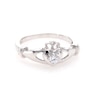 0.09 CT. Diamond Solitaire Claddagh Promise Ring in 10K White Gold