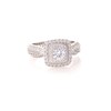 Vera Wang Love Collection 1.18 CT. T.W. Diamond Double Cushion Frame Engagement Ring in 14K White Gold