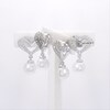 The Kindred Heart from Vera Wang Love Collection Freshwater Cultured Pearl and Diamond Drop Earrings in Sterling Silver