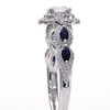Vera Wang Love Collection 0.95 CT. T.W. Oval Diamond and Blue Sapphire Frame Engagement Ring in 14K White Gold