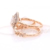 1.14 CT. T.W. Champagne and White Diamond Double Frame Vine Three Piece Bridal Set in 10K Rose Gold - Size 7