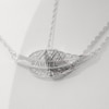 1/15 CT. T.W. Diamond Sideways Leaf Necklace in Sterling Silver (1 Name)