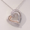 Unstoppable Love™ Couple's Diamond Accent Tilted Heart Pendant in Sterling Silver and 10K Rose Gold (2 Lines)