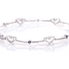 The Kindred Heart from Vera Wang Love Collection Blue Sapphire and 0.29 CT. T.W. Diamond Bracelet in Sterling Silver