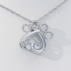 Unstoppable Love™ Aquamarine and Diamond Accent Paw Print Pendant in Sterling Silver
