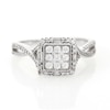 0.45 CT. T.W. Multi-Diamond Square Frame Twist Ring in 10K White Gold