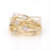 Bezel-Set Lab-Created White Sapphire Multi-Row Ring in Sterling Silver with 14K Gold Plate