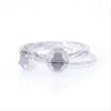 Oval Lab-Created Blue and White Sapphire Frame Ring in 10K White Gold