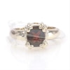 Cushion-Cut Garnet "X" Prong Ring in 10K Gold