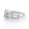 7.0mm Cushion-Cut Lab-Created Grey Spinel and White Sapphire Frame Split Shank Ring in Sterling Silver