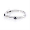 Bezel-Set Lab-Created Blue and White Sapphire Three Stone Station Ring in Sterling Silver