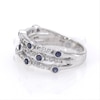 Bezel-Set Lab-Created Blue and White Sapphire Triple Row Orbit Ring in Sterling Silver