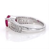 7.0mm Heart-Shaped Lab-Created Ruby and White Sapphire Multi-Row Ring in Sterling Silver