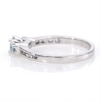 Princess-Cut Aquamarine and Lab-Created White Sapphire Three Stone Bridal Set in Sterling Silver