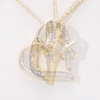 0.067 CT. T.W. Diamond Infinity Knot Tilted Heart Pendant in Sterling Silver with 14K Gold Plate